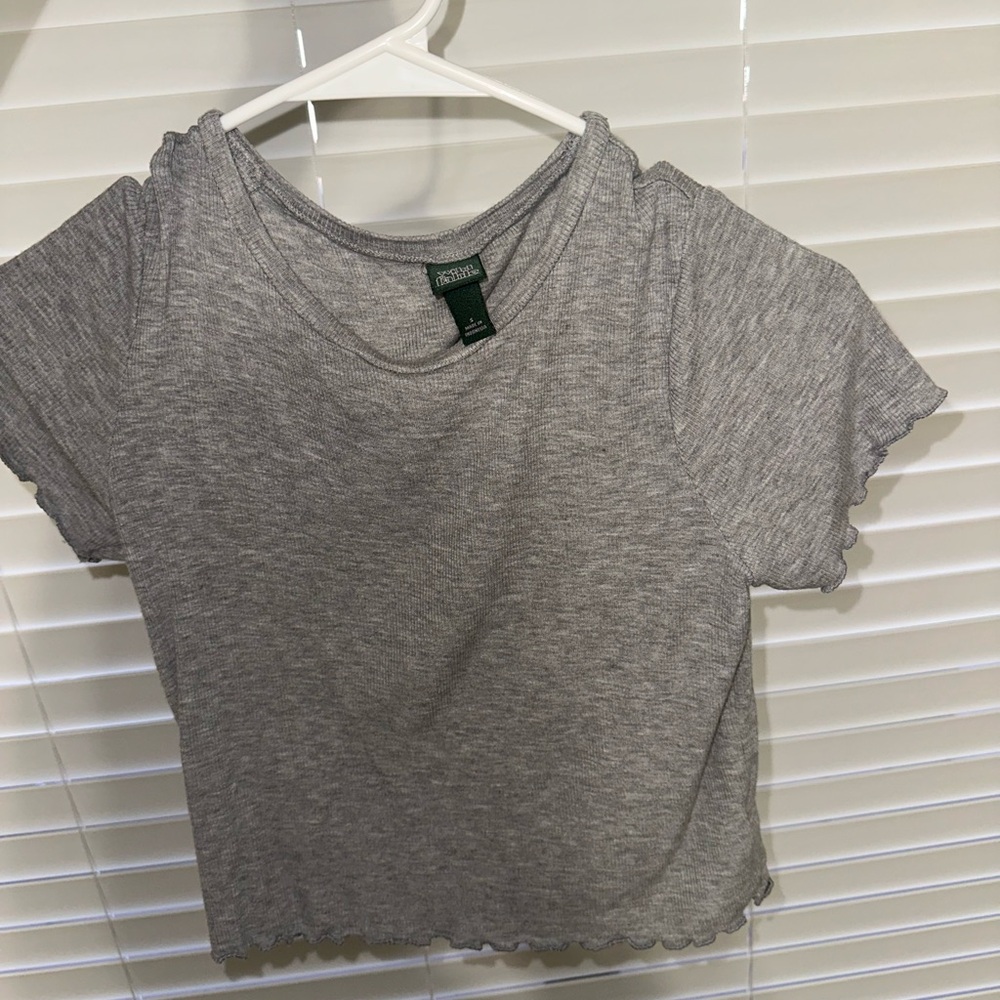 Gray Cropped T-Shirt